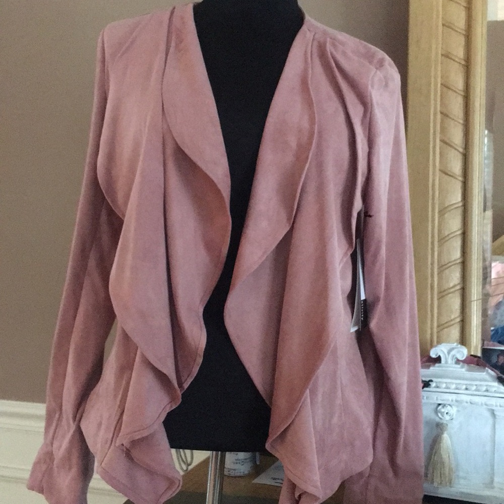 Light rose faux suede jacket